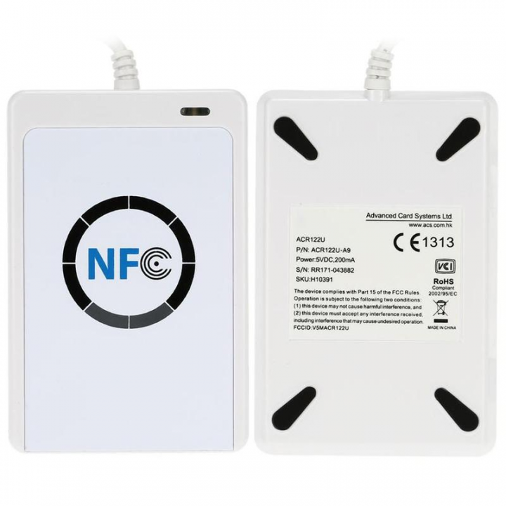 Lecteur enregistreur acr122u pour badges cartes 13.56 MHz SmartCard sans contact USB