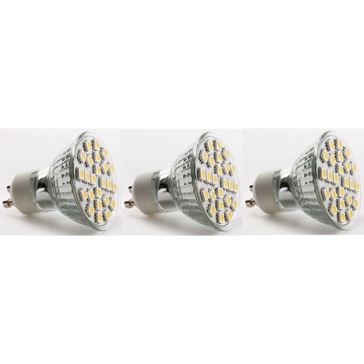 3 ampoule gu10 24 led 5w smd 5050 spot blanc chaud 3w 4w 6w basse conso 220v 240v eclairage lumiere