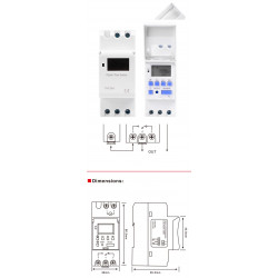 Interruptor horario de 7 días 16a 48vdc reloj 48v thc15a temporizador de carril din programable 2200w