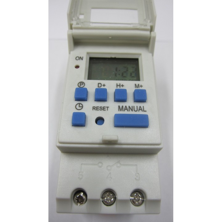 Orologio elettrico digitale thc15a 24vcc 2200w 7 giorni per guida din jr international - 2