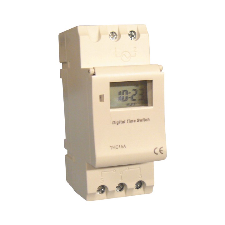 Orlogio elettrico digitale 220vca 2200w 7 giorni per guida din per messa in servzio sistema d’allarme jr international - 1