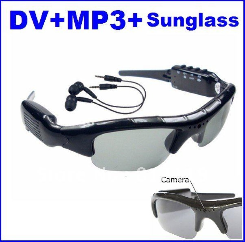 Spy camera occhiali da sole mp3 embarquée dv86 di registrazione spia occhiali da sole di ascolto jr international - 2