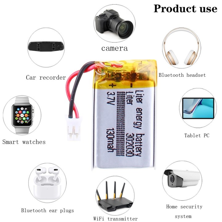 Batería recargable de 3.7v 140mah para gsm12v con transmisor GSM de conector GA01P