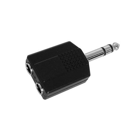 Adapter with jack plug 6.35mm ac 015 stereo male and jack plug 6.35mm x2 female caa34 konig - 1