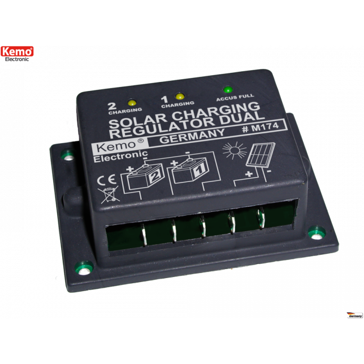 Kemo m174 solar laderegler dual 16a