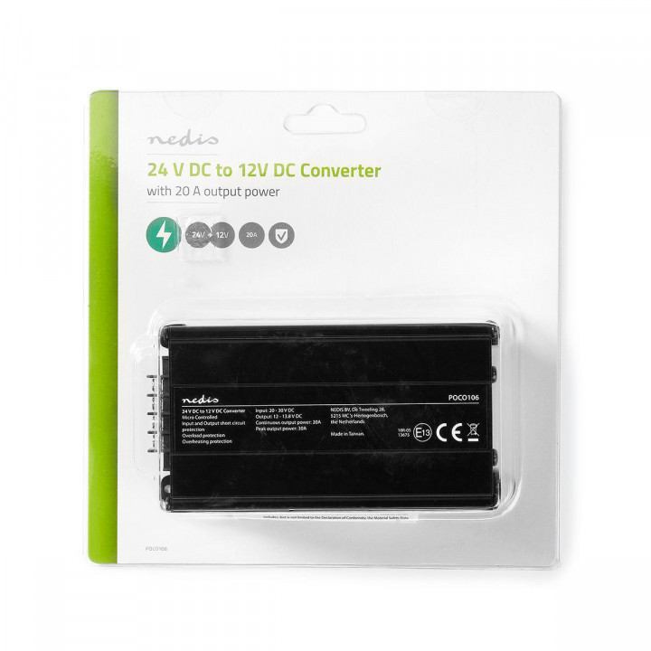Convertisseur stabilise 12v 24v 20a hq-conv.dc20a conversion tension 24vcc vers 12vcc a commutation