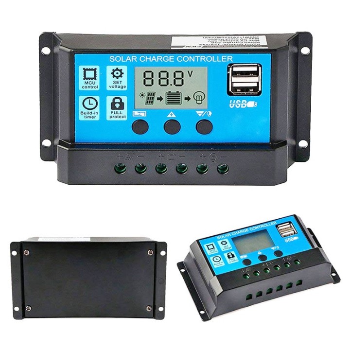 Regulador de carga 20a 12v 24v 13vcc auto pwm 30a fq solar celda actual regulación