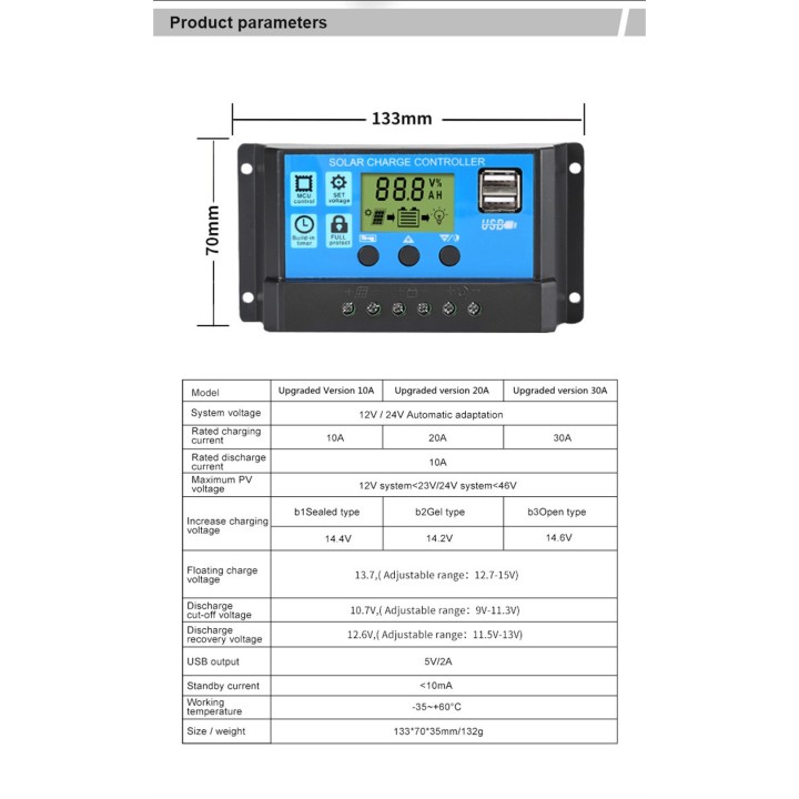 Regulator 20a 12v last 13vcc 24v auto-pwm-controller fq 30a solarzelle stromregelung
