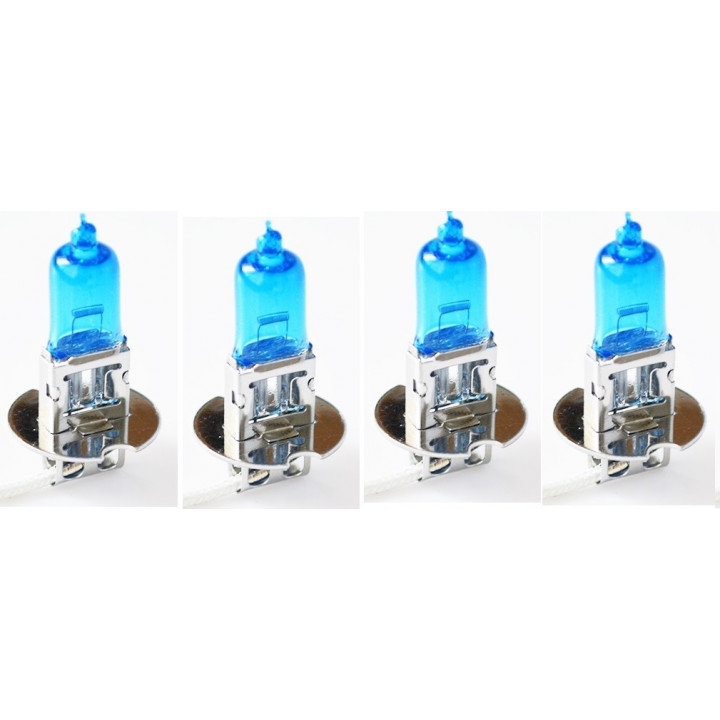 Ampoule 12v 55w H3 vision pk22s lampe eclairage lumiere bleu Quartz Verre phare de voiture
