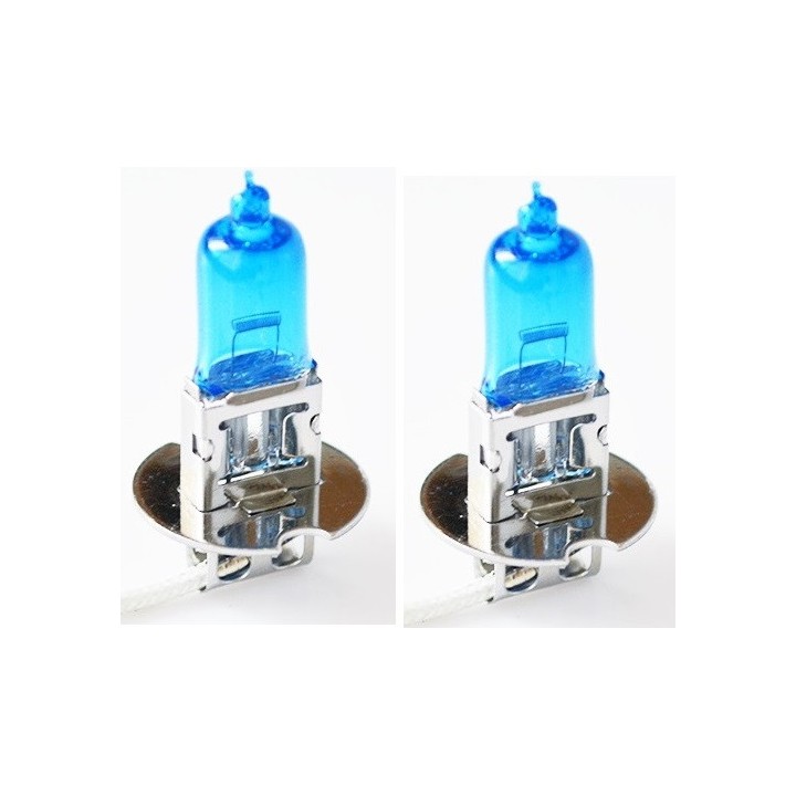 Ampoule 12v 55w H3 vision pk22s lampe eclairage lumiere bleu Quartz Verre phare de voiture