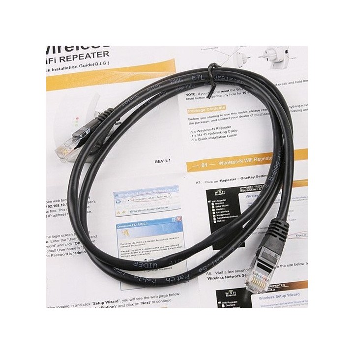 Répéteur wifi 300 mbps ew-7438rpn amplificateur répeteur signal wifi cable reseau rj45