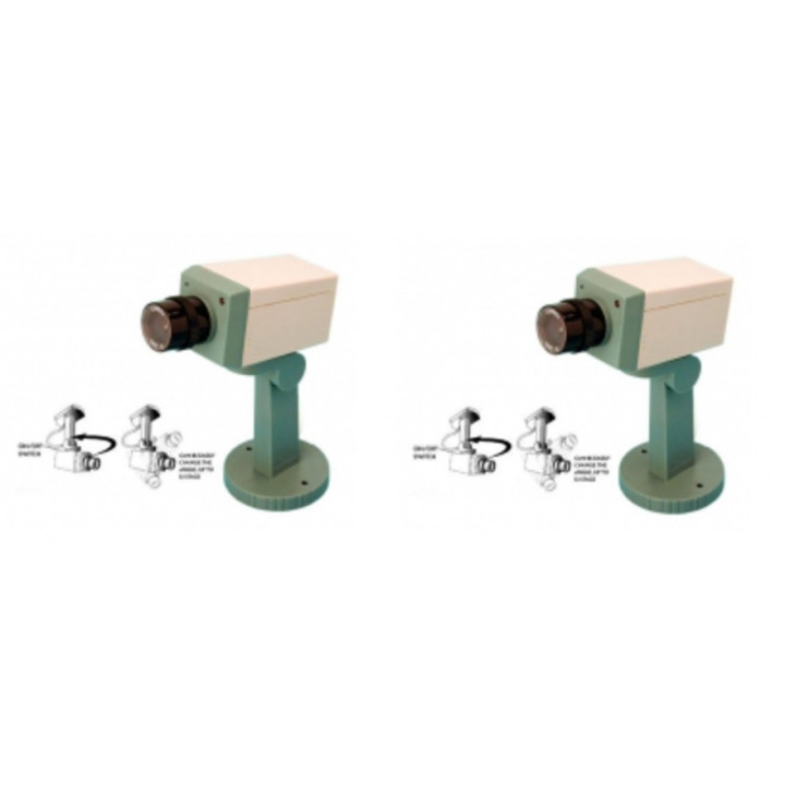 2 camara video facticia + piloto + soporte vigilancia videovigilancia sistema video vigilancia camaras video facticias jr intern