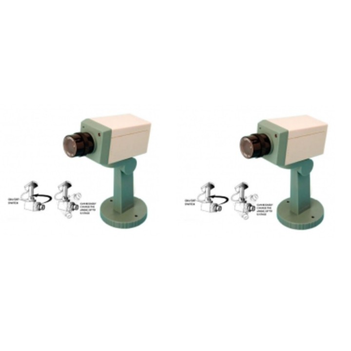 2 dummy camera + led + support video surveillance fake security cameras dummy camera led support fake security system dummy vide