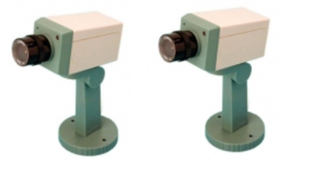 2 camara video facticia + piloto + soporte vigilancia videovigilancia sistema video vigilancia camaras video facticias jr intern