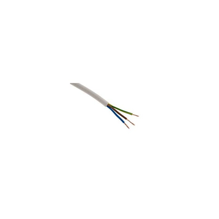 Cable 1m h05vv-f 3x1 3g 1 mm² h05vvf electrique rond 3 fils 1mm2 ø7mm souple tasr-c262-wht