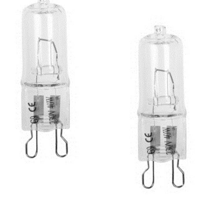 Halogengluhlampe g9 40w 220v claire 2000h (2 stucke) okonomische lamp licht beleuchtung jr international - 1