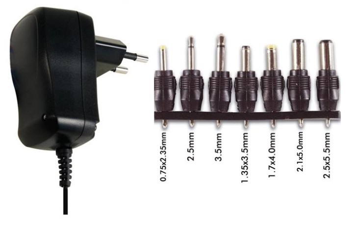 Compact power supply has 7 outputs decoupage 3v 4.5v 5v selectable psse5 6v 7v 9v 12vdc velleman - 3
