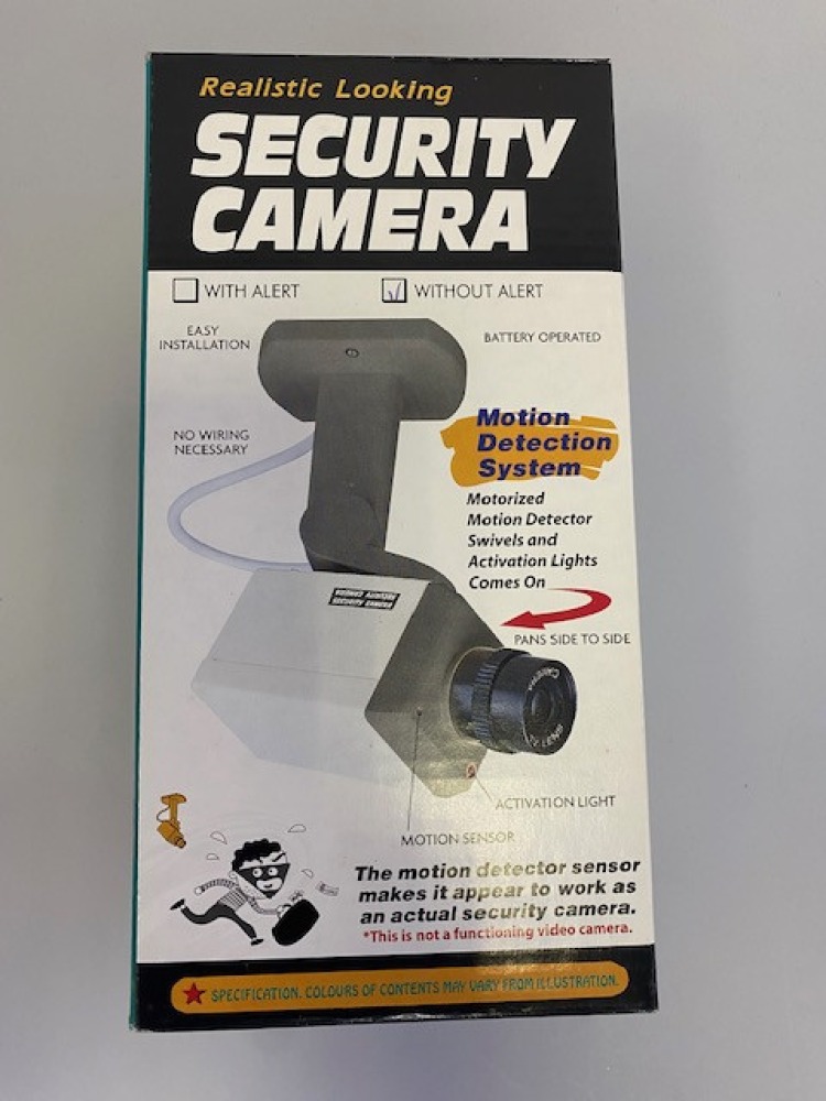 Telecamera dissuasiva finta motorizzata + led lampeggiante + supporto