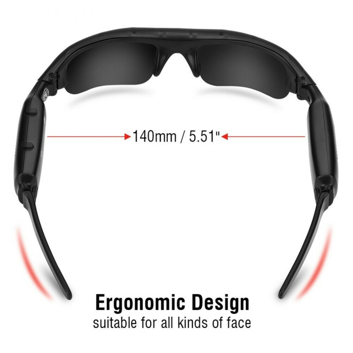 Gafas de montar ligeras HD de 1080P 140 grados grabadora de Audio y vídeo TF Mini cámara DVR