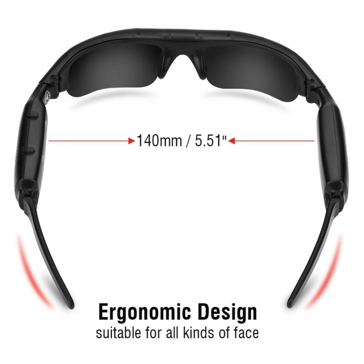 1080P HD Lightweight riding Glasses 140 degres Sunglasses Eyewear Audio Video Recorder TF Mini DVR Camera DV