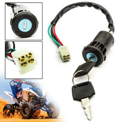 Interruptor de interruptor universal, 2 llaves, cable de 4 pines para motocicleta, ATV, Kart, ATV, Quad