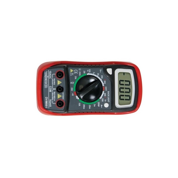 3 ½ stelliges multimeter 10a data hold hintergrundbeleuchtung dvm851 velleman - 1