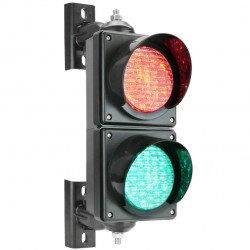 Semaforo per interni ed esterni IP65 2 x 100mm 12-24V con LED arancio-verde e rosso
