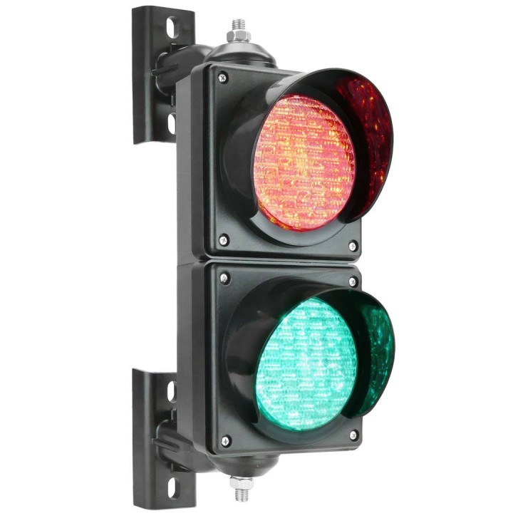 Traffic light for indoor and outdoor IP65 2 x 100mm 12-24V with orange-green and red LEDs