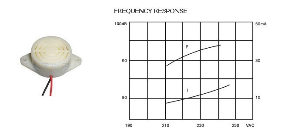 Buzzer alarm siren beep 220v ac hyt-3015c 230v 240v AC sound device jr international - 5
