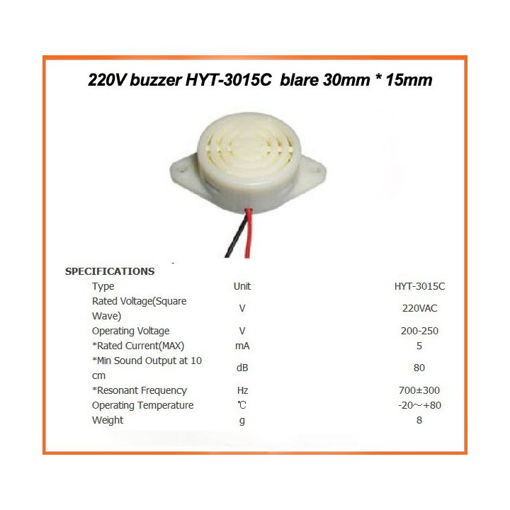 Buzzer Alarmsirene Piepton 220V AC hyt-3015c 230V Wechselstrom 240v Soundgerät jr international - 3