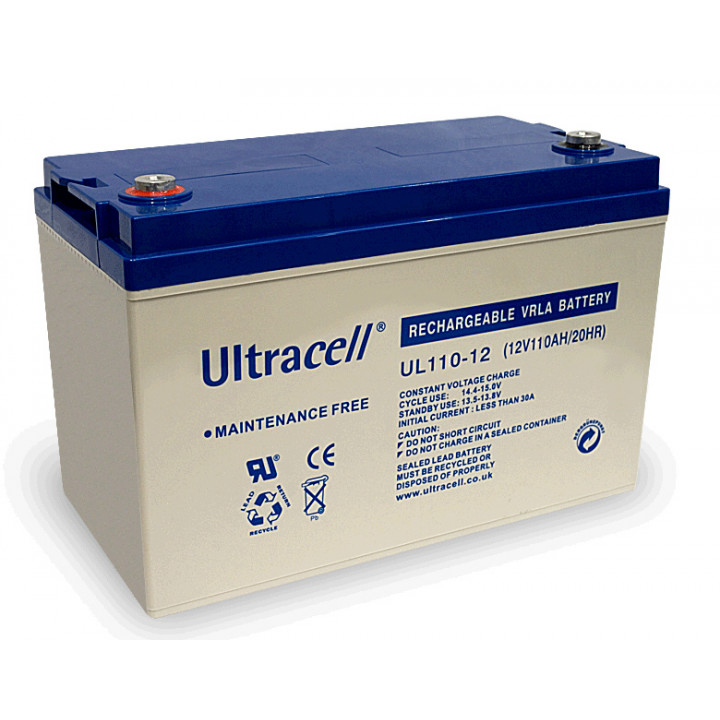Batteria ricaricabile 12v 110ah solare accumulatore piombo ciclico accumulatore ultracell - 1