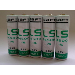 5 pile lithium ls 14500 saft aa 3.6v 2400mah ls14500 batteria er6h ls14500c ltc17c tl5104 er6aa jr international - 1