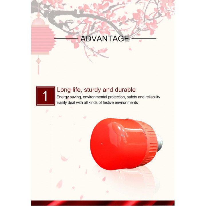 Led bulb e27 220v 5w red lantern holiday festive energy saving Christmas lamp