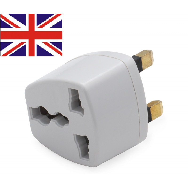 Converter Adaptor EU 2 to 3 Pin Plug UK Travel Mains Power Plug D7B3 Connec X6Y3 