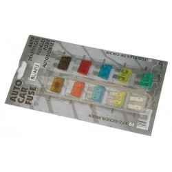 10 pc car fuse set 7.5a 10a 15a 20a 25a 30a velleman - 1
