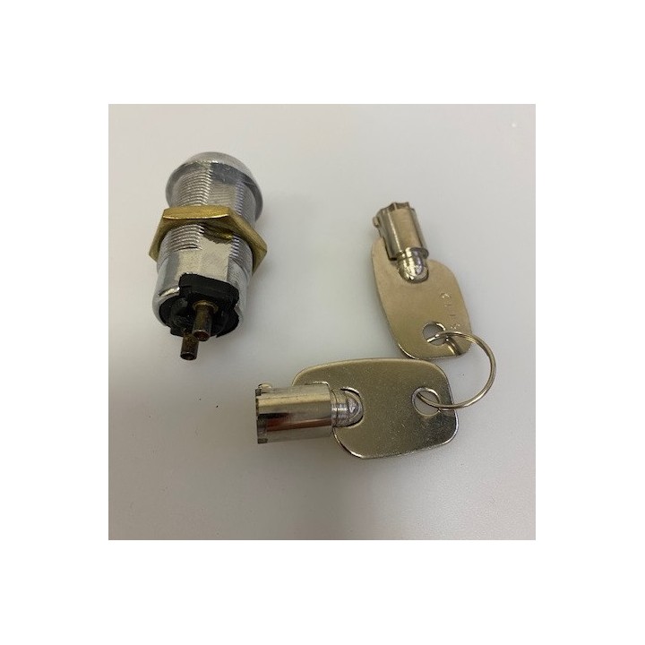 Interrupteur momentane serrure clé electrique a pompe commutateur a impulsions 2 plots 2 clef