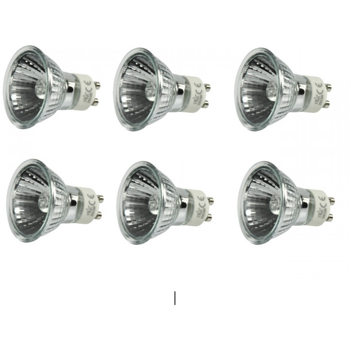 5 lampada alogena gu10 50w 230v lampadina elettrica illuminazione alogena