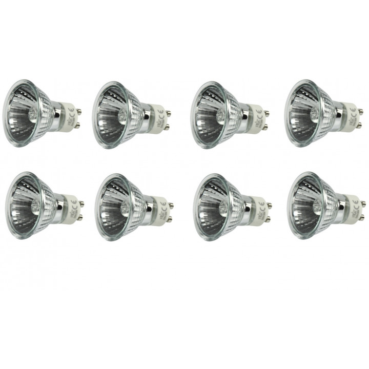 10 lampada alogena gu10 50w 230v lampadina elettrica illuminazione alogena