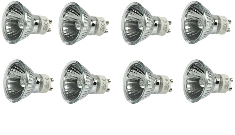 10 lampada alogena gu10 50w 230v lampadina elettrica illuminazione alogena