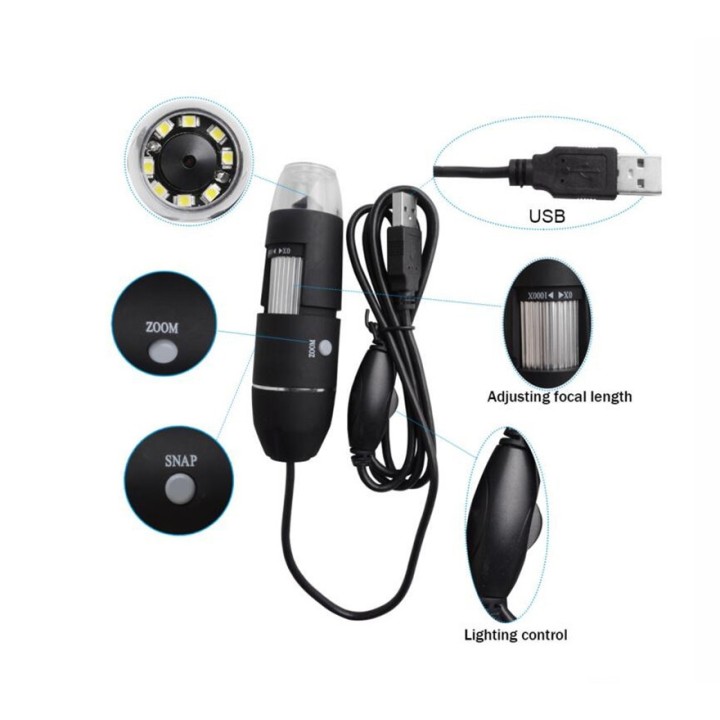 500X microscope électronique Zoom optique 8 LED USB Microscope Digital pour Science
