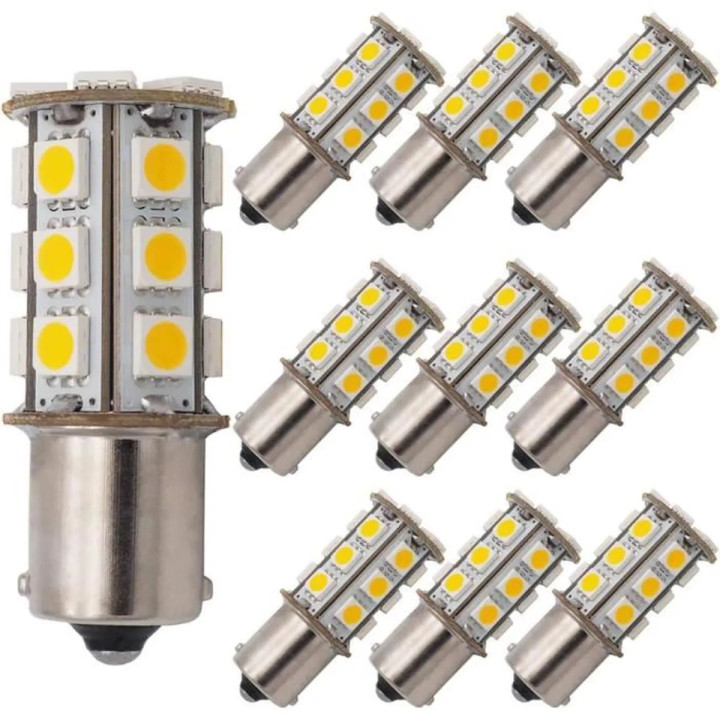 2 BA15s bulbo 24 12v 3w LED auto 3.5W 5050 SMD P21W faro de luz blanca