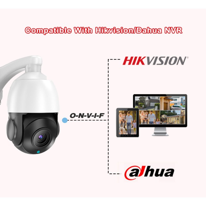 Video dome PTZ IP POE hd 8mp wireless ZOOM 200X SD port 256gb ONVIF IMX415 Dahua