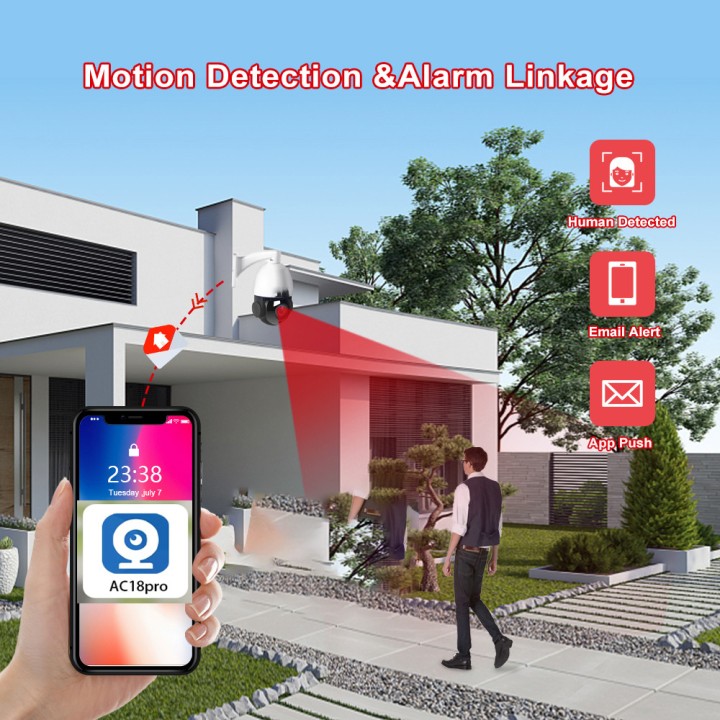 Video-Dome PTZ IP POE HD 8 MP Wireless ZOOM 200X SD-Anschluss 256 GB ONVIF IMX415 Dahua