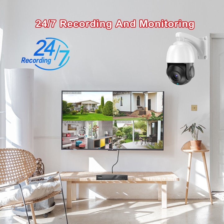 Video-Dome PTZ IP POE HD 8 MP Wireless ZOOM 200X SD-Anschluss 256 GB ONVIF IMX415 Dahua