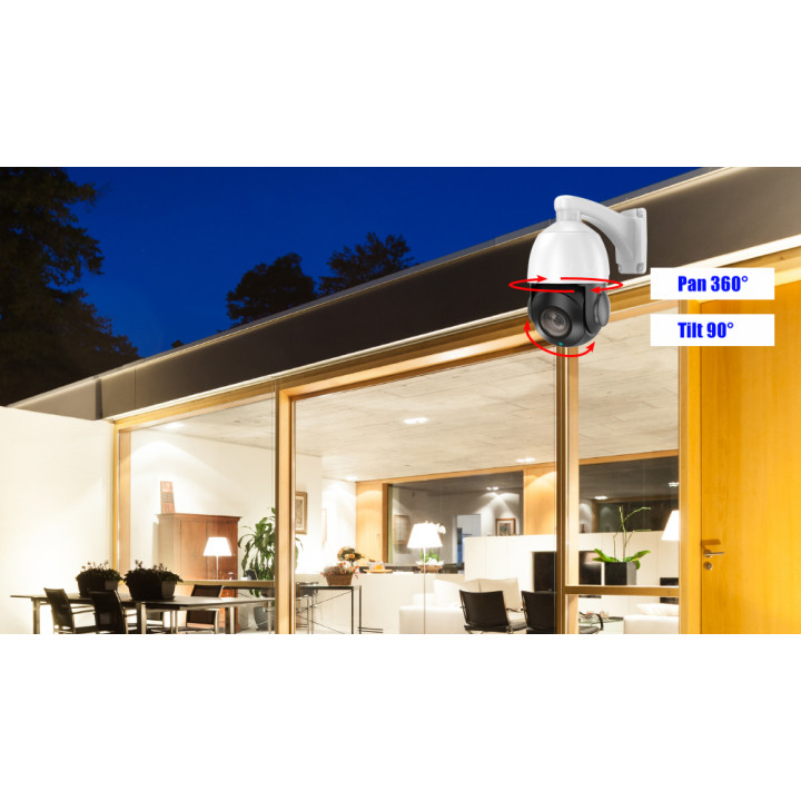 Video-Dome PTZ IP POE HD 8 MP Wireless ZOOM 200X SD-Anschluss 256 GB ONVIF IMX415 Dahua