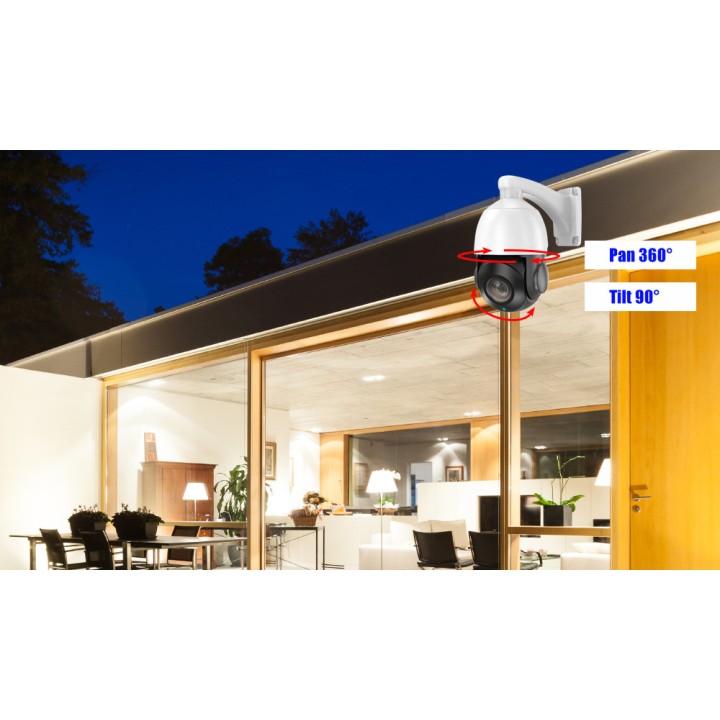 Video dome PTZ IP POE hd 8mp wireless ZOOM 200X porta SD 256gb ONVIF IMX415 Dahua