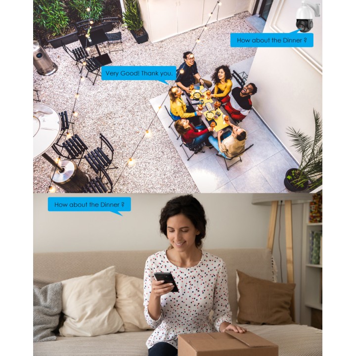 Video-Dome PTZ IP POE HD 8 MP Wireless ZOOM 200X SD-Anschluss 256 GB ONVIF IMX415 Dahua