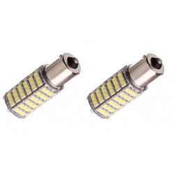 2 x 12v led bulb ba15s 120 6w 7w auto 3528 1210 smd white light beacon jr international - 1