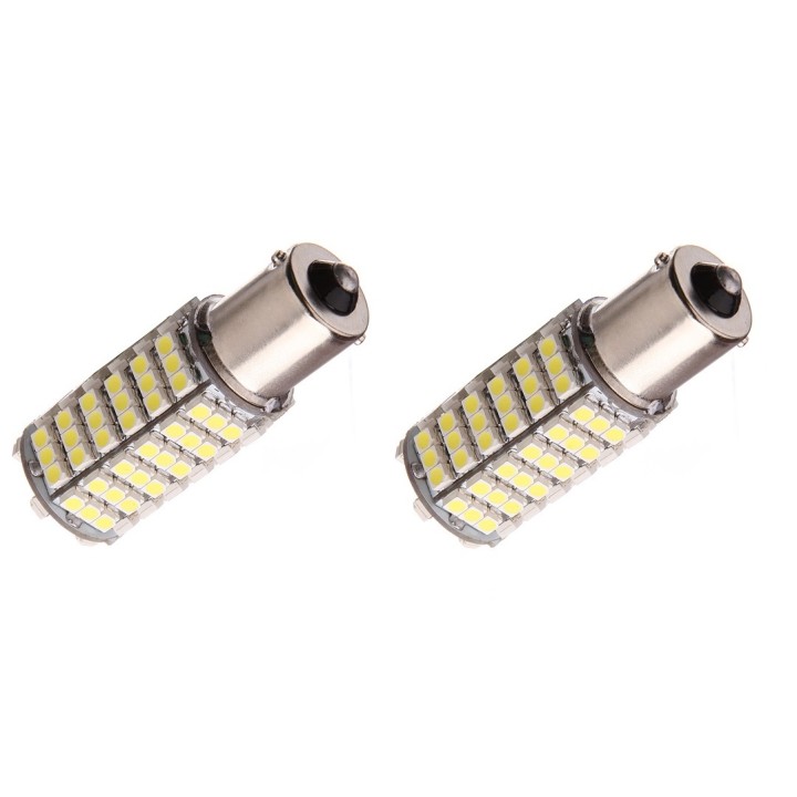 2 x Lampadina 12v 6w 7w LED ba15S 120 auto 3528 1210 smd bianco faro jr international - 1