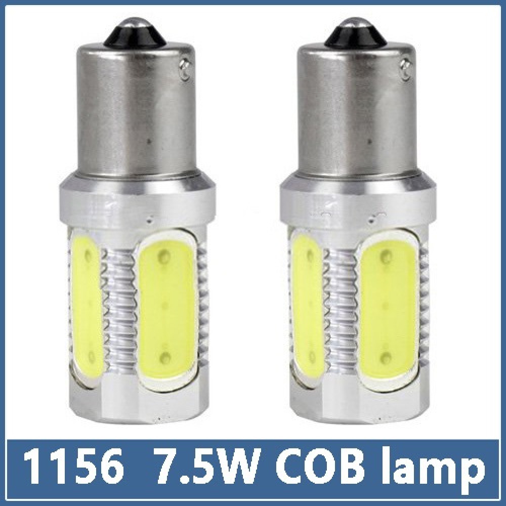 2 x 1156 ba15S s25 7.5w cob car led lamps tail brake headlight fog turn signal bulbs replace hid xenon jr international - 1